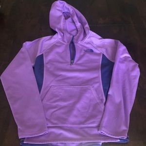 North Face Girls 3/4 zip fleece hoodie 10/12
